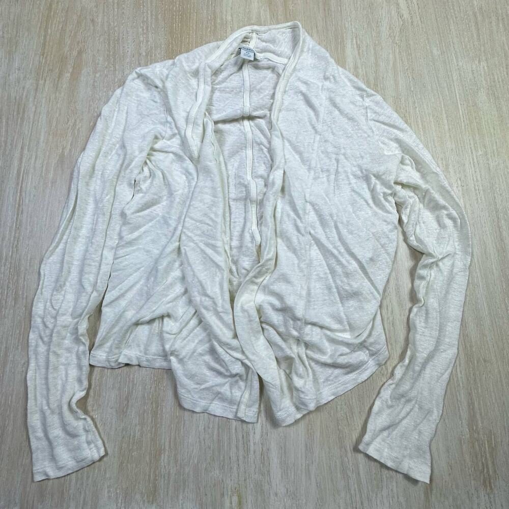 Sundance White Open Front Lightweight Casual Layering Versatile Knit Cardigan XS